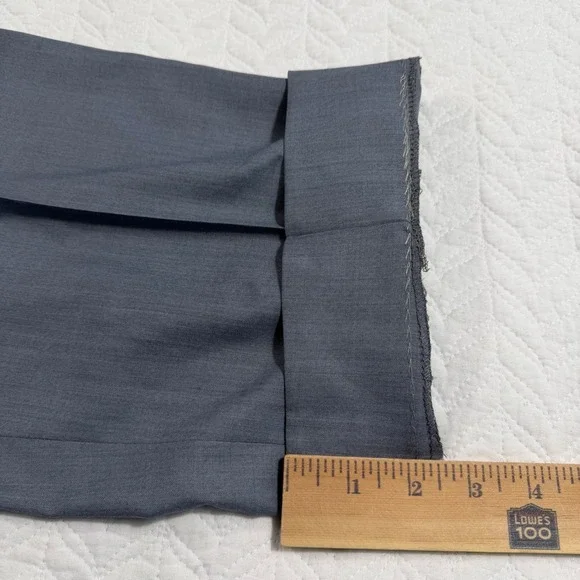 Canali Super 140s Wool Dress Pants Men 38x28 Gray Flat Front Super Fine Tailored